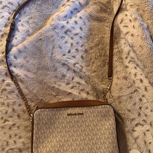Michael Kors Tan and Cream Crossbody Bag